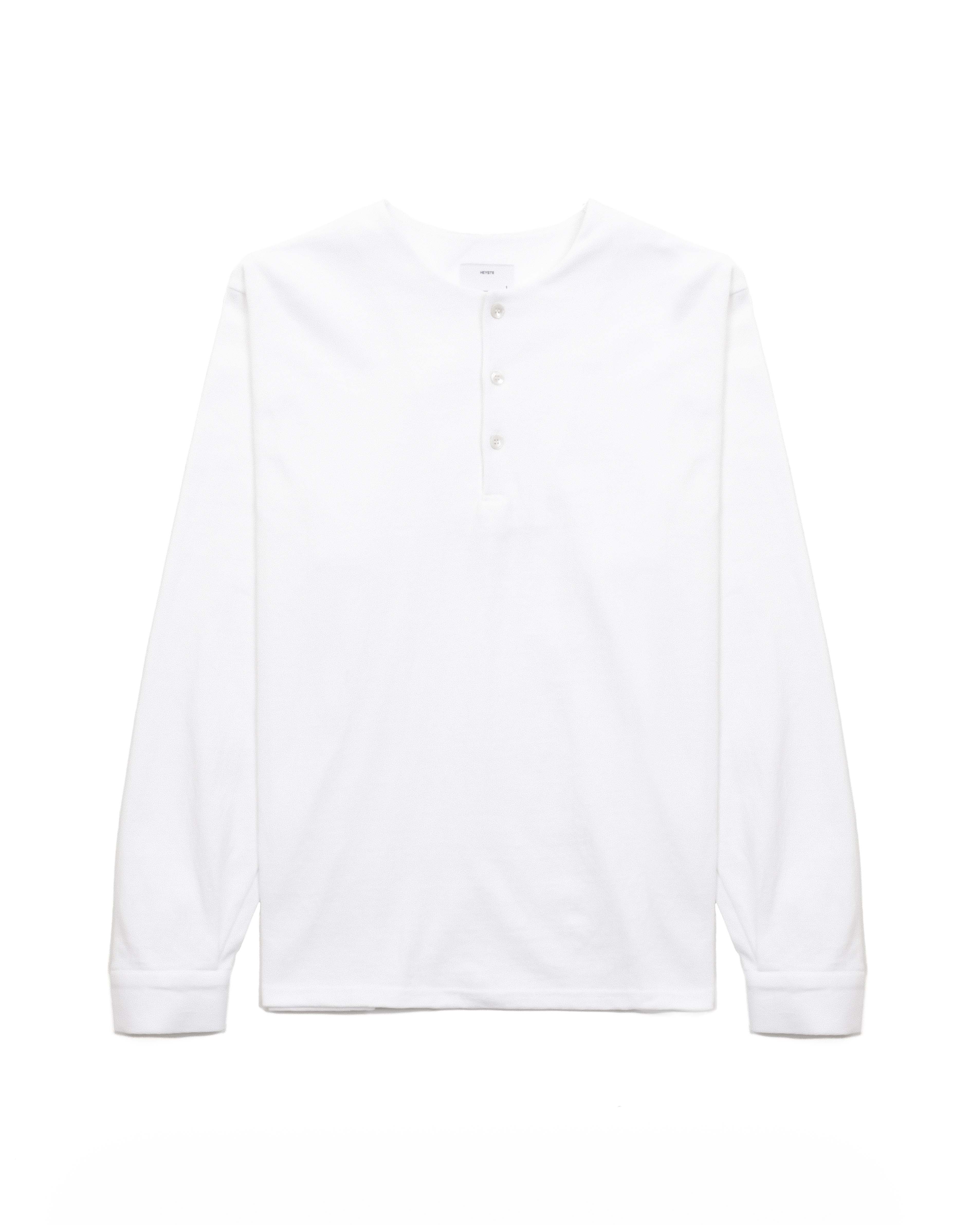 Seamless Cotton Henley Shirt / white