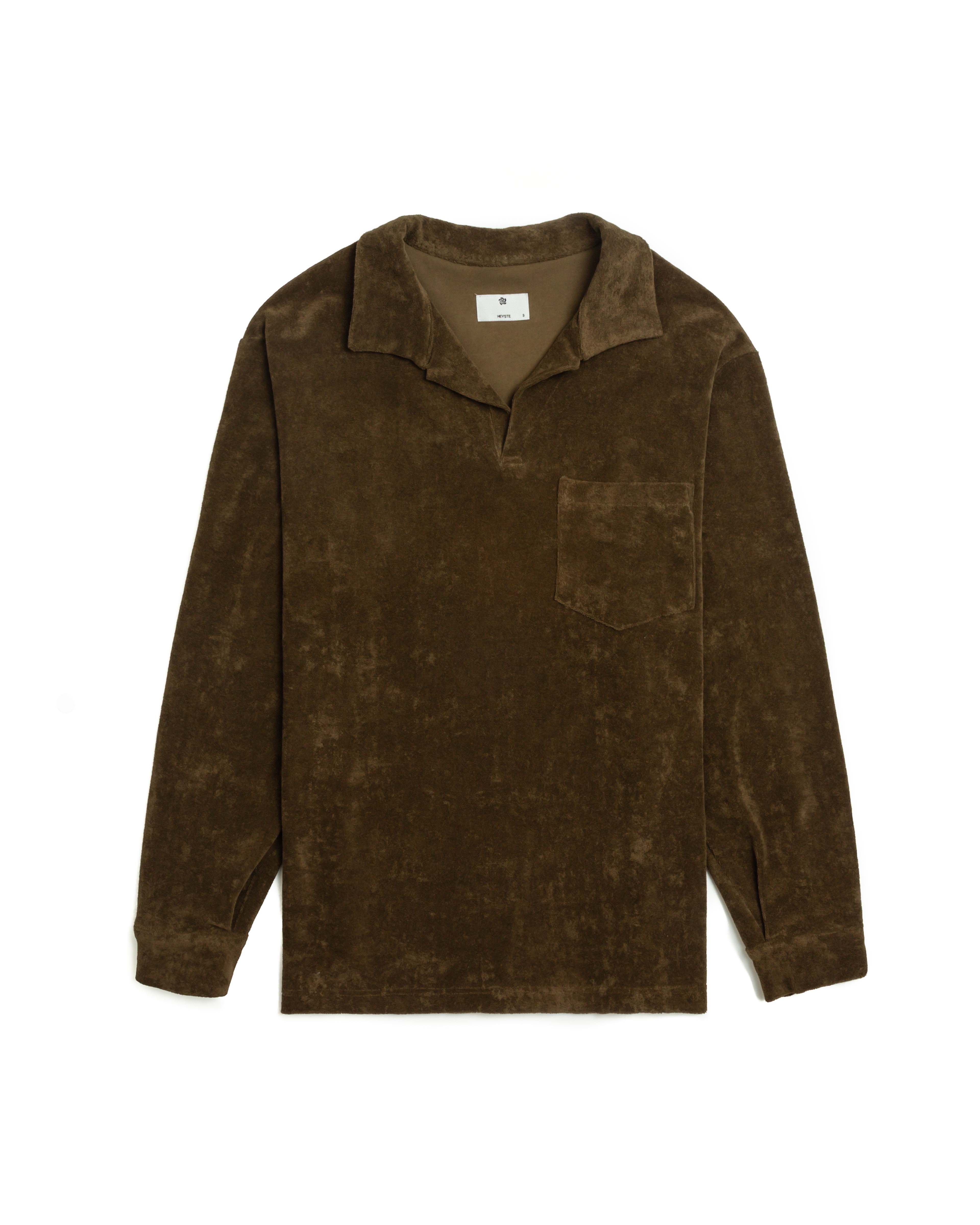 Washed Terry Leisure Pullover  / brown