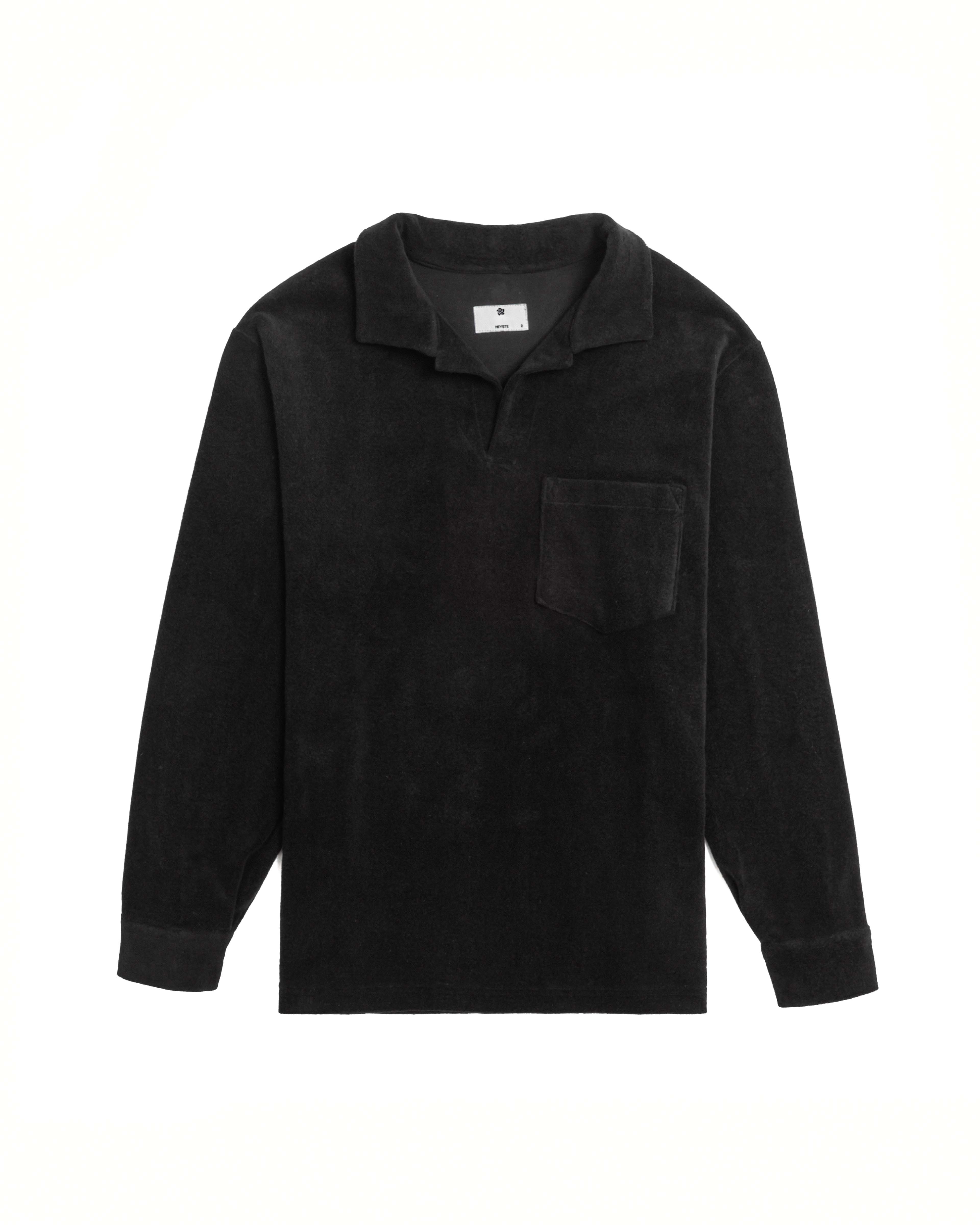 Washed Terry Leisure Pullover  / black