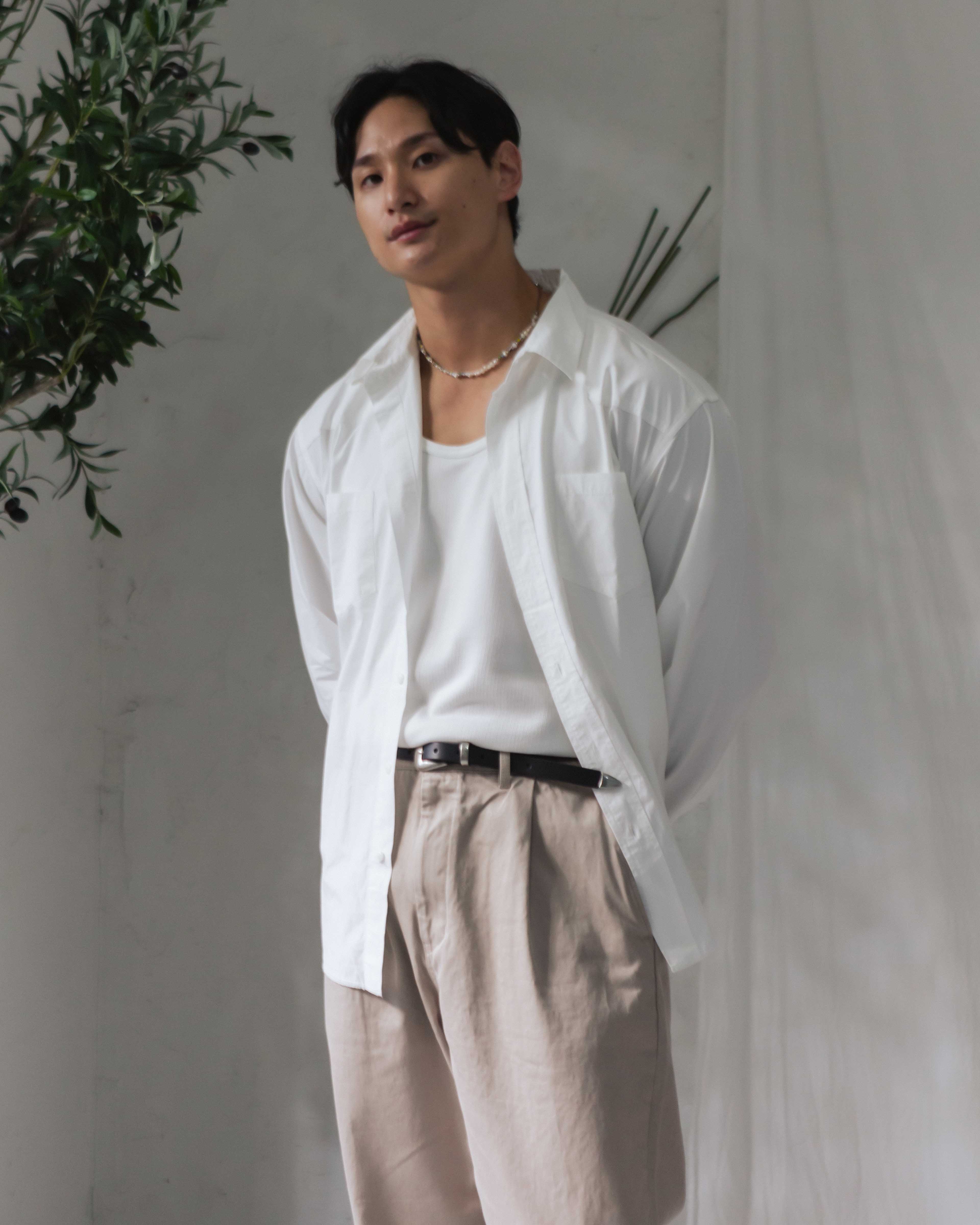Washed Western Shirt off white X Washed Twill Trousers